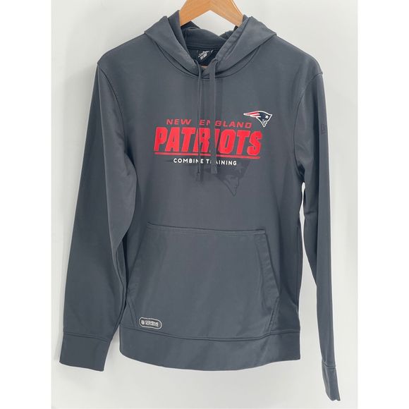 NFL New England Patriots Hoodie Sweatshirt‎ Men's Medium Combine Training Gray - Picture 1 of 13